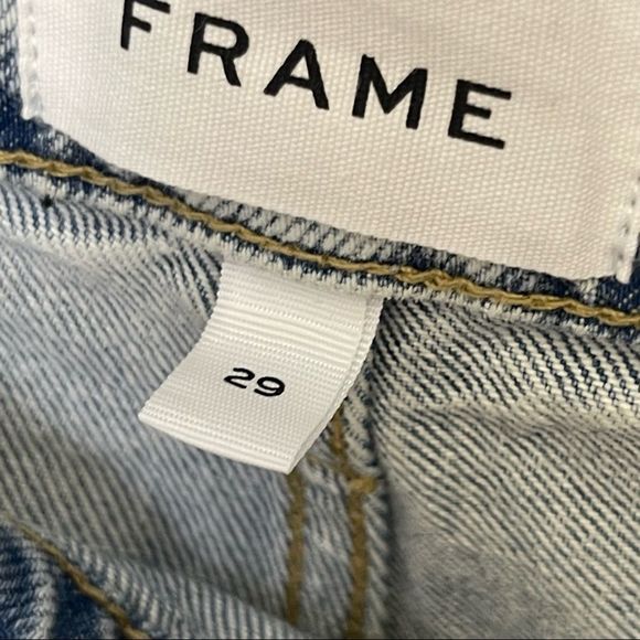 New Frame Shorts Size 29 Le Slouch Bermuda in Richlake Light Wash Jean Biker - Picture 15 of 16